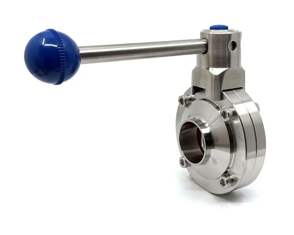 Disc valve, welded ends on both sides, stainless steel | M+B Fluid ...